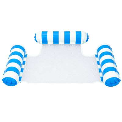 Inflatable water hammock chair swimming lounger blue mesh