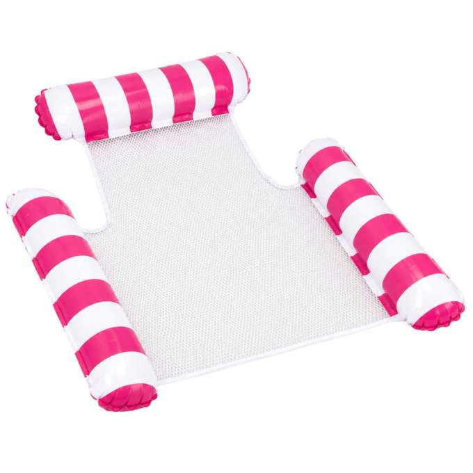 Inflatable water hammock chair swimming lounger pink mesh