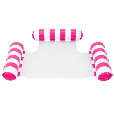 Inflatable water hammock chair swimming lounger pink mesh