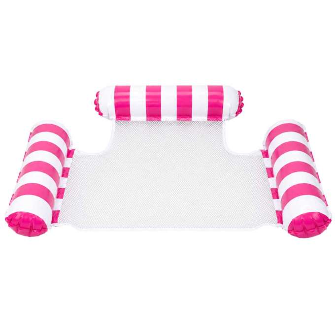Inflatable water hammock chair swimming lounger pink mesh