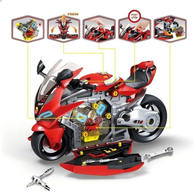 Interactive Motorcycle Engine Mechanic Kit Assemble and Disassemble