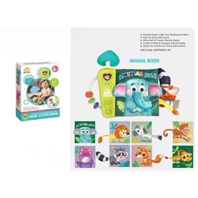 Interactive sensory book for babies with sounds of animals
