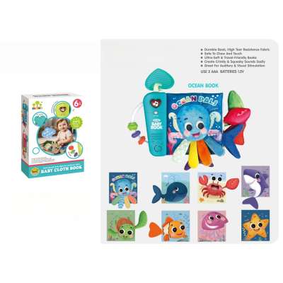 Interactive sensory book for babies with sounds of sea animals