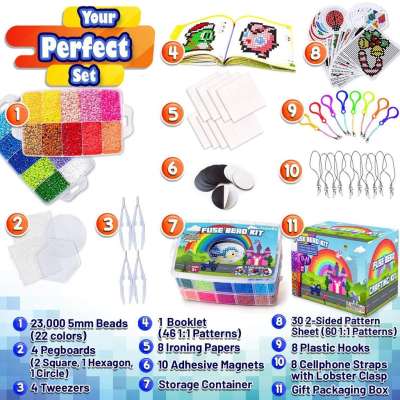 Iron-on beads iron-on transfers stencils magnets keychains craft kit
