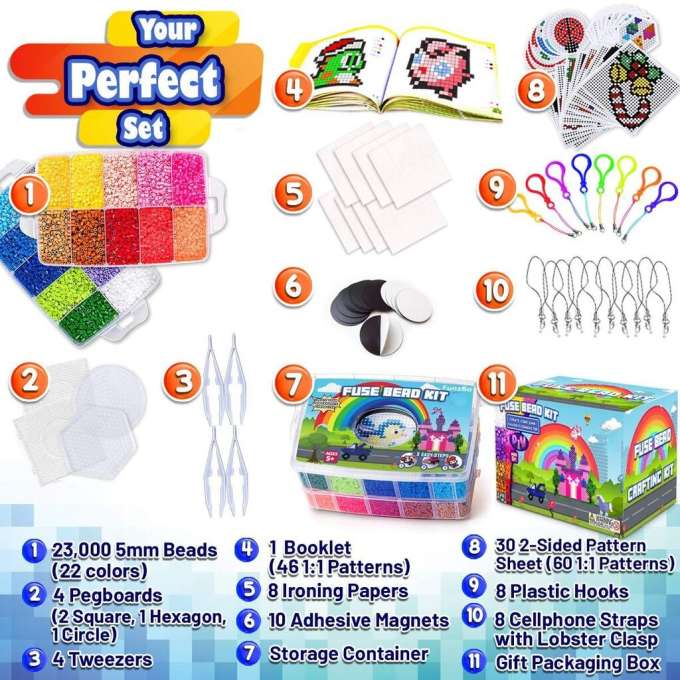 Iron-on beads iron-on transfers stencils magnets keychains craft kit
