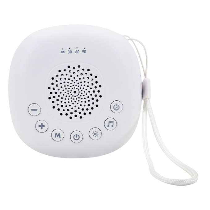 Night light with white noise generator for babies featuring 8 light colors