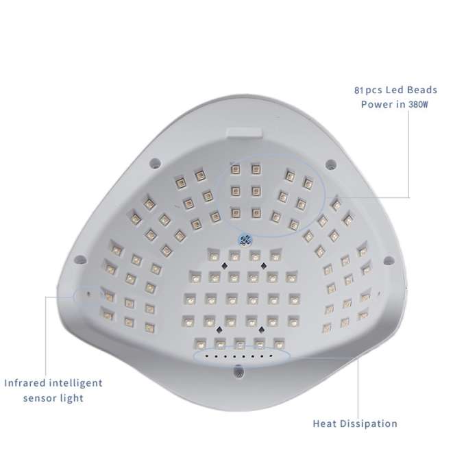 Sun X26 UV Nail Lamp 81 LEDs 380W for manicures hybrid nails and gel nails