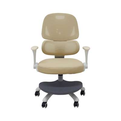 Krzesło do biurka dla dziecka fotel ergonomiczny obrotowy regulowany beżowy
