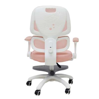 Krzesło do biurka dla dziecka fotel ergonomiczny obrotowy regulowany różowy