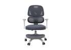 Krzesło do biurka dla dziecka fotel ergonomiczny obrotowy regulowany szary 1