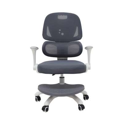 Krzesło do biurka dla dziecka fotel ergonomiczny obrotowy regulowany szary