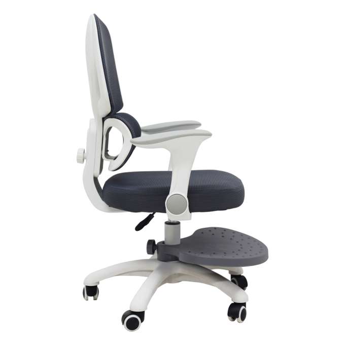 Krzesło do biurka dla dziecka fotel ergonomiczny obrotowy regulowany szary