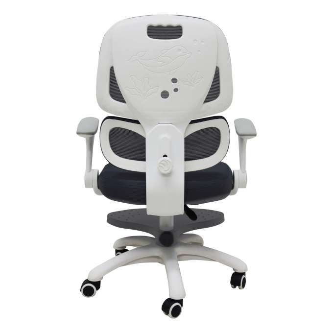 Krzesło do biurka dla dziecka fotel ergonomiczny obrotowy regulowany szary