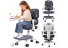 Krzesło do biurka dla dziecka fotel ergonomiczny obrotowy regulowany szary 1