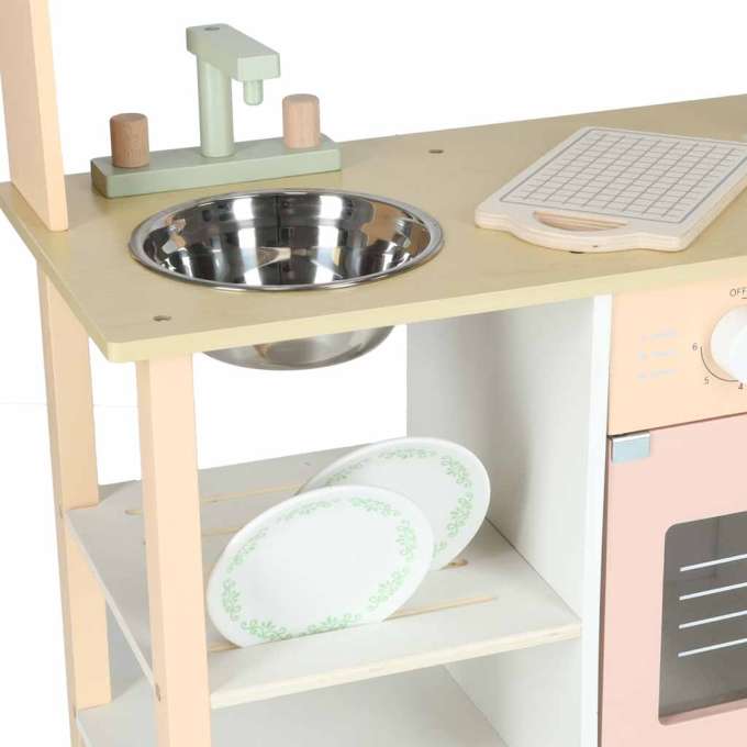 Kuchnia dla dzieci drewniana  MDF MODERN CLASSIC akcesoria 82cm różowa