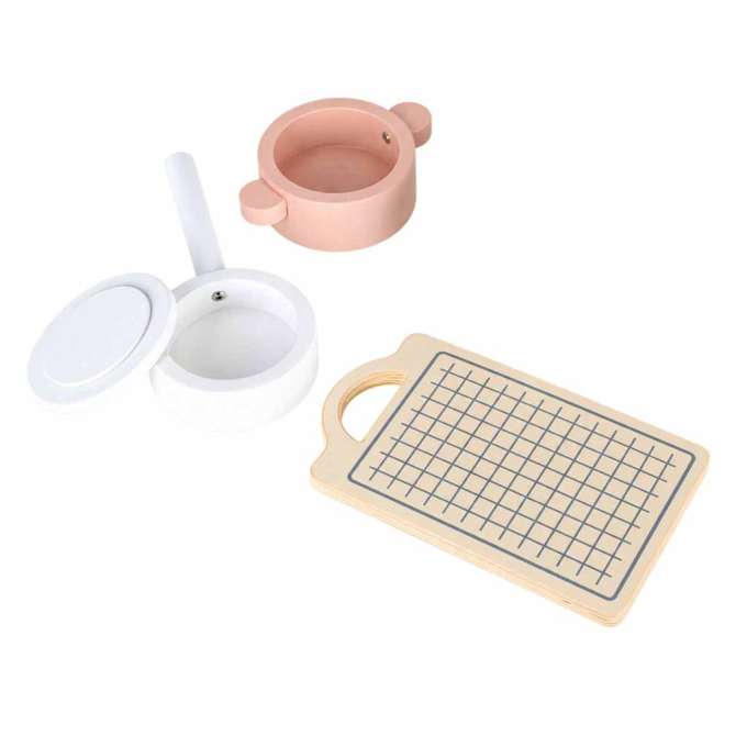 Kuchnia dla dzieci drewniana  MDF MODERN CLASSIC akcesoria 82cm różowa