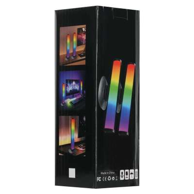 Lampka na biurko LED gamingowa RGB kolumny słupki na pilot zestaw 2 sztuki