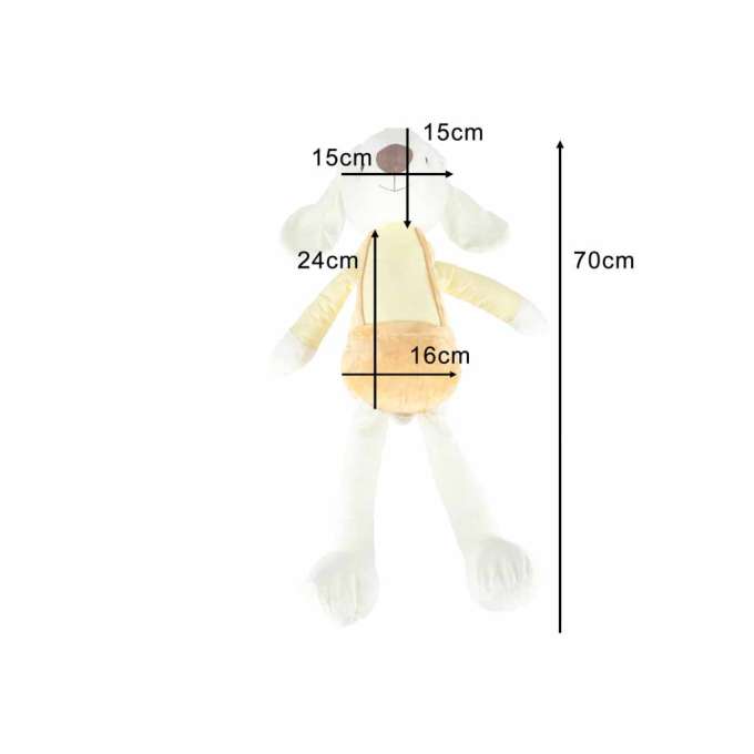 Maskotka pluszak przytulanka królik w żółtych spodenkach 70 cm