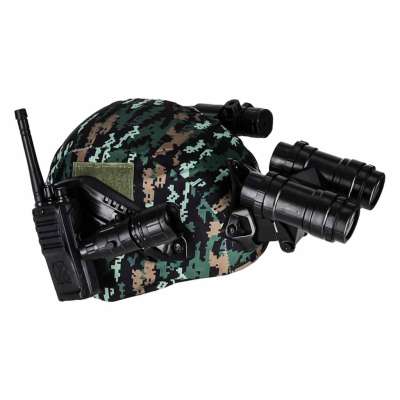 Military soldier set helmet walkie-talkie binoculars flashlight