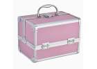 Pink cosmetic organizer with mirror 1