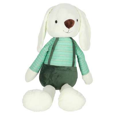 Plush toy rabbit in green shorts 70 cm