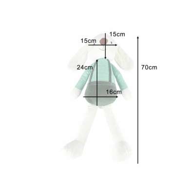 Plush toy rabbit in green shorts 70 cm