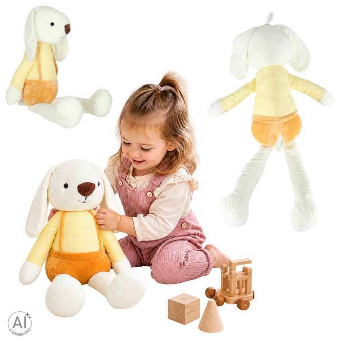 Plush toy rabbit in yellow shorts 70 cm