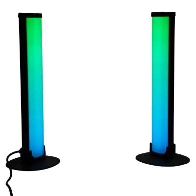 RGB LED Gaming Desk Lamp Column/Pillar Style with Remote Control Set of 2