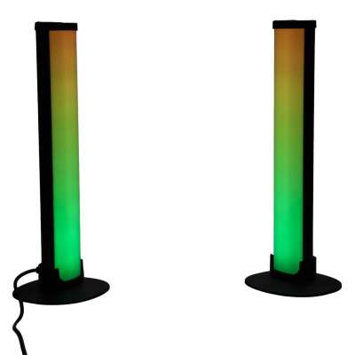 RGB LED Gaming Desk Lamp Column/Pillar Style with Remote Control Set of 2