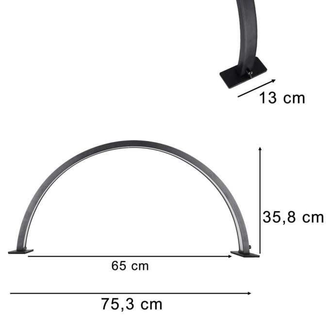 Shadowless LED Cosmetic Desk Lamp for Manicures Black Curved Design