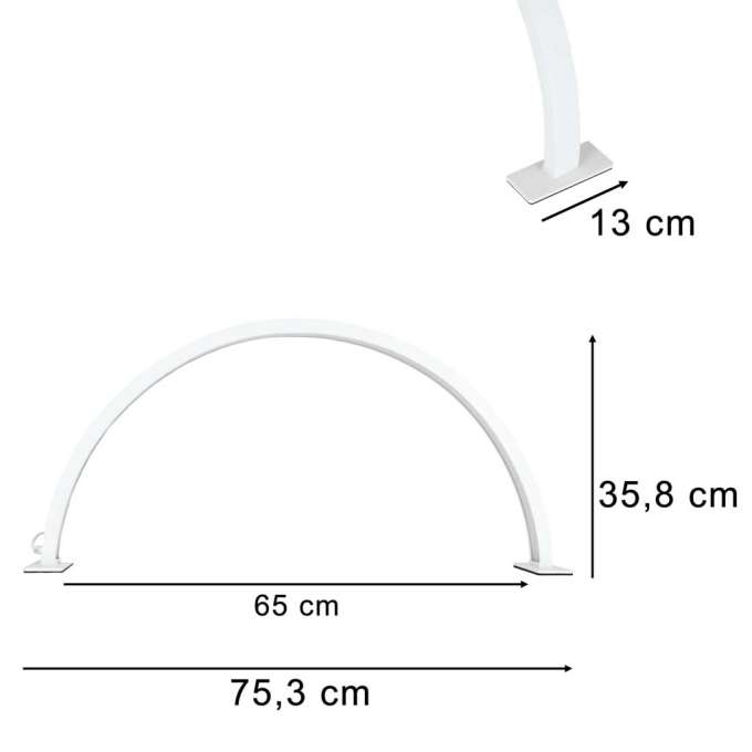 Shadowless LED Cosmetic Desk Lamp for Manicures White Curved Design