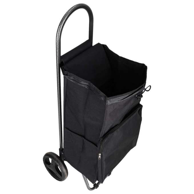 Shopping cart with wheels and insulated pocket 95 cm black