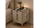 Smart Nightstand with Fingerprint Lock and Wireless Charging Beige 1