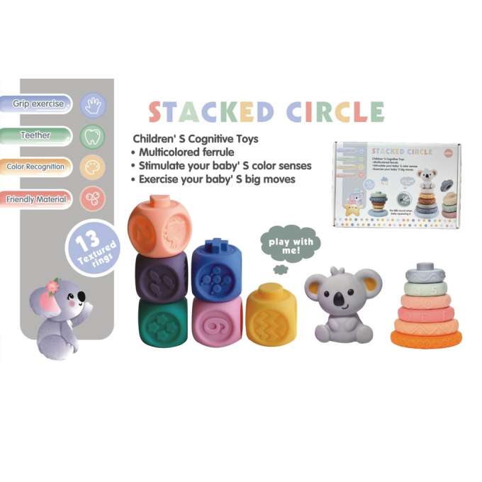 Soft sensory educational stacking pyramid blocks 13-piece set