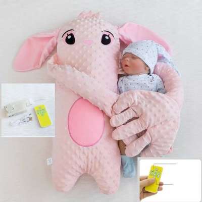 Soothing baby pillow for sleep with patting function elephant