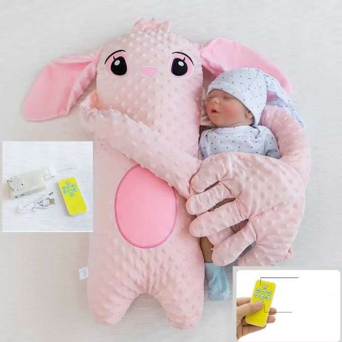 Soothing baby pillow for sleep with patting function elephant