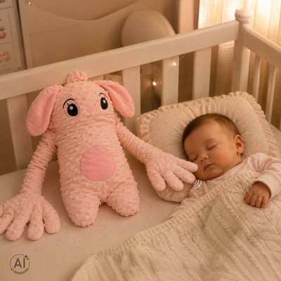 Soothing baby pillow for sleep with patting function elephant