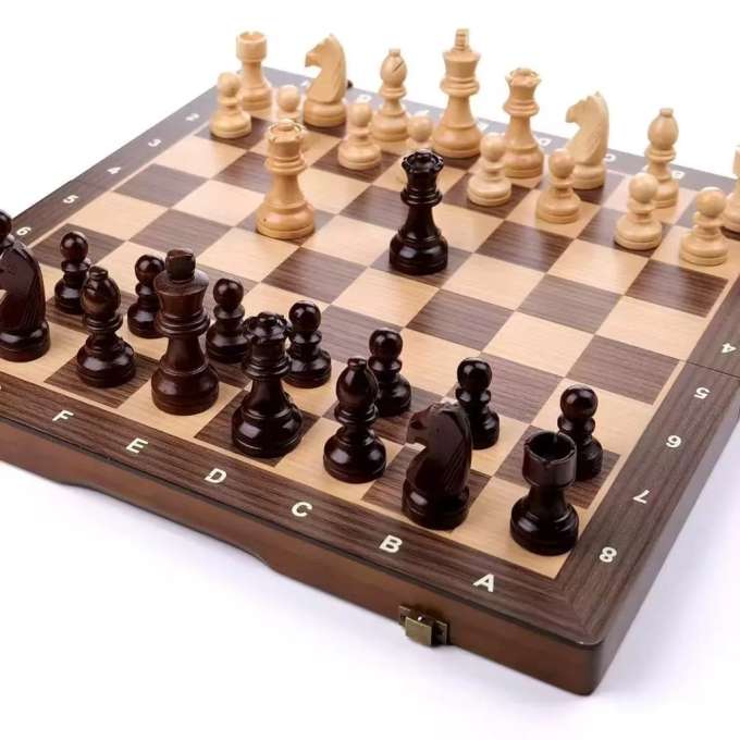Szachy drewniane magnetyczne gra 39cm