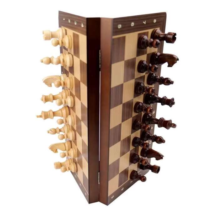 Szachy drewniane magnetyczne gra 39cm