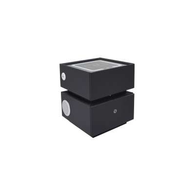 Szafka nocna wisząca szuflady oświetlenie LED USB ładowanie głośnik Bluetooth czarna