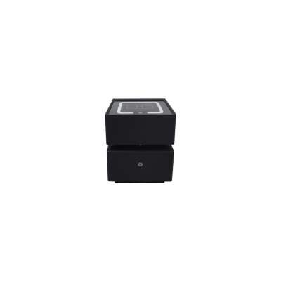 Szafka nocna wisząca szuflady oświetlenie LED USB ładowanie głośnik Bluetooth czarna