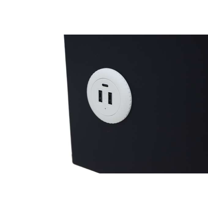 Szafka nocna wisząca szuflady oświetlenie LED USB ładowanie głośnik Bluetooth czarna