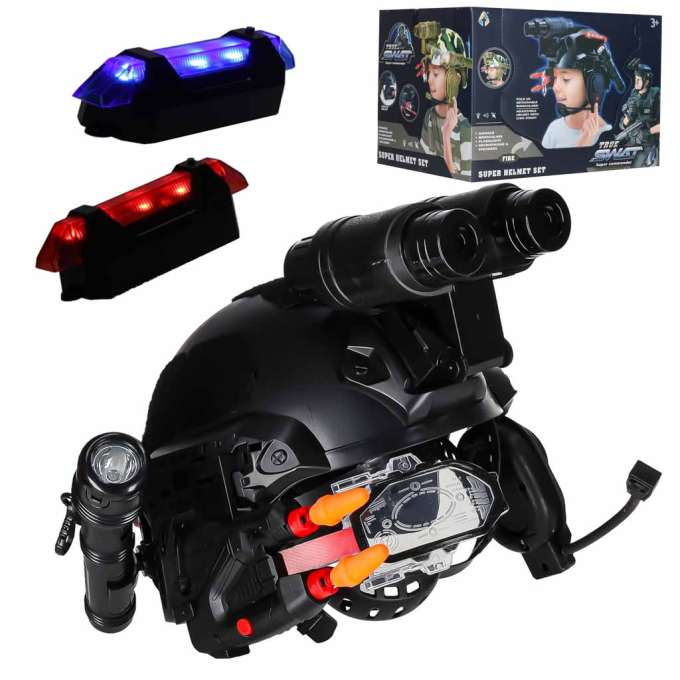 Tactical Commando Set for Kids Helmet Flashlight Sound Effects