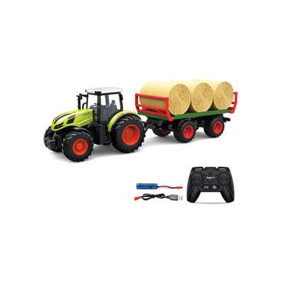 Traktor zdalnie sterowany ciągnik z przyczepą bele słoma 1:24 2,4GHz