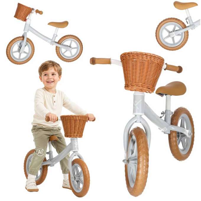 Trike Fix Balance Balance Bike with Basket Brown