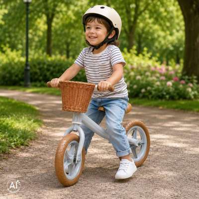 Trike Fix Balance Balance Bike with Basket Brown