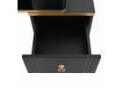 Vanity set with LED mirror lighting cabinet and stool in black and gold 5