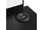 Vanity set with LED mirror lighting cabinet and stool in black and gold 6
