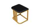 Vanity set with LED mirror lighting cabinet and stool in black and gold 5