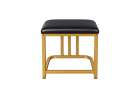 Vanity set with LED mirror lighting cabinet and stool in black and gold 11